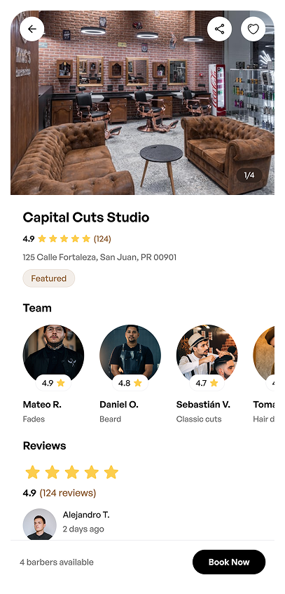 Browse barbers on LaBarbería