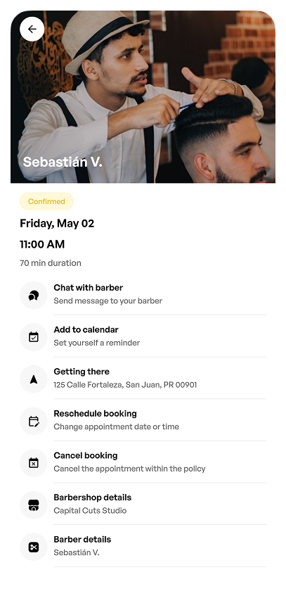 Booking confirmed on LaBarbería